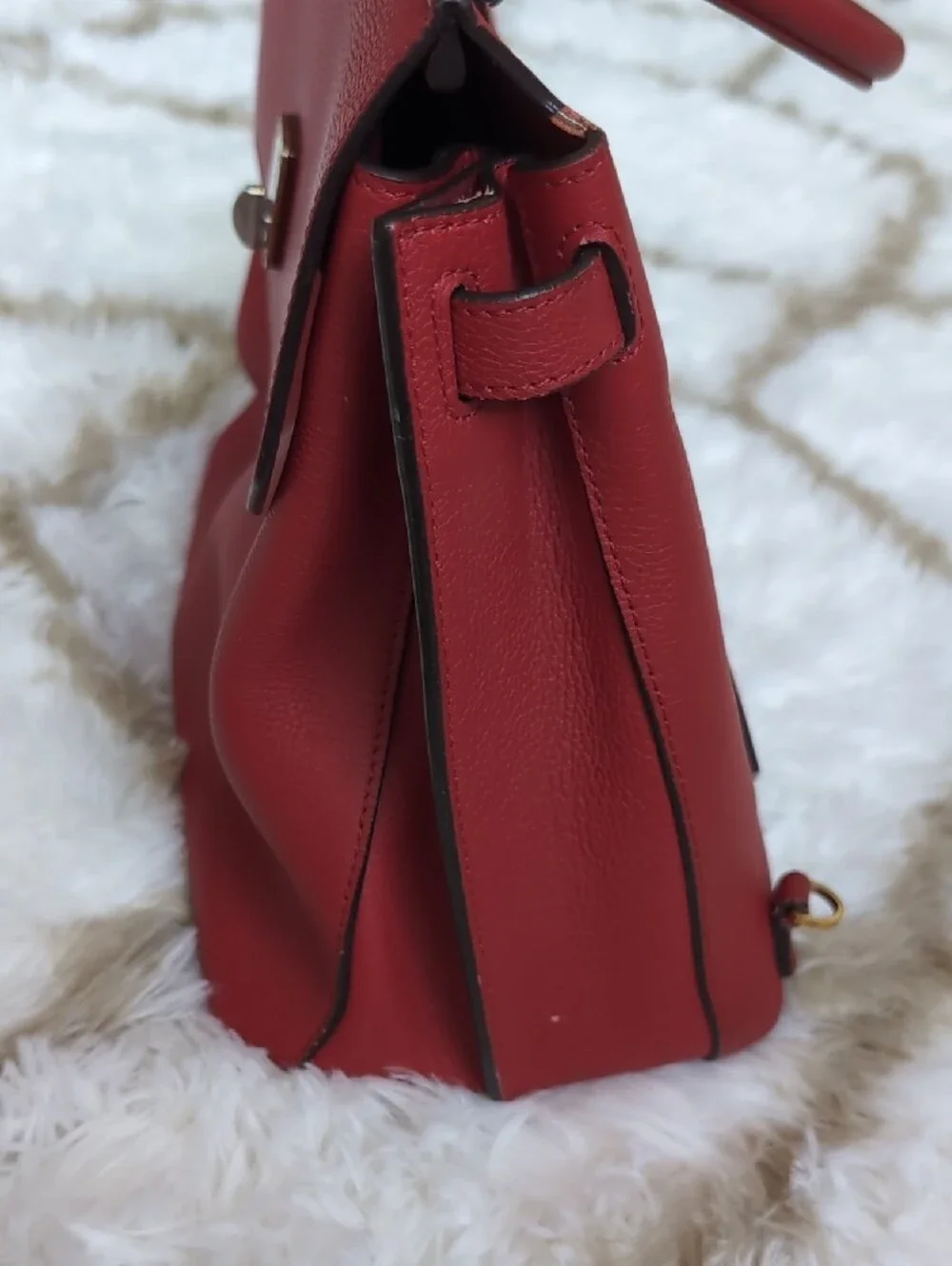 MCM Authentic Red Leather Fontanellas Park Ave Milla Convertible Backpack